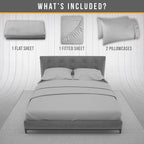 California King Sheet Set - Luxury Hotel Bed Sheet - Soft Cooling Sheets with Elastic Corner Strap - Deep Pocket Microfiber - Bedding Sheets & Pillowcases -4PC (Cal King Size, Light Gray)