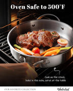 Stainless Steel Cookware Set, 8 Pcs Tir-Ply Pots and Pans Set, PFOA&PTFE Free, Dishwasher&Oven Safe, Kitchen Induction Compatible, ollas de acero inoxidable para cocinar