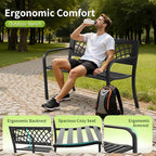 Garden Bench, Outdoor Benches, Iron Steel Frame Patio Bench
