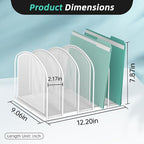 SUPEASY File Organizer 5-Section Mesh Desk Organizer, Upright File Organizer Desktop Organizer File Sorter, File Folder Holder for Office Supplies, White (Pack of 2)