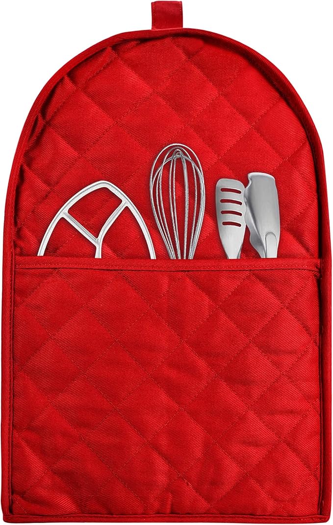 Stand Mixer Cover compatible with Kitchenaid Mixer, Fits All Tilt Head & Bowl Lift Models,Pure Cottot,Fine, Soft, Not Easy to Fade, Not Easy To Pilling. (Fits for 4.5-Quart and All 6-Quart, Red)