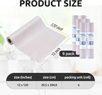 RAY STAR 12X120 Inch Shelf Liner for Kitchen Cabinets, Non-Adhesive Cabinet Liner Washable, PVC Drawer Liner for Dresser Non-Slip Bathroom (Circle)(6 Roll)
