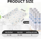 RAY STAR 12X120 Inch Shelf Liner for Kitchen Cabinets, Non-Adhesive Cabinet Liner Washable, PVC Drawer Liner for Dresser Non-Slip Bathroom (Floral)(8 Roll)