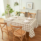Classic Gingham Tablecloth Fabric - Oblong 58x120 Water Resistant Chequered Pattern Table Cloth for Indoor/Outdoor Use - Tabletop Cover for Birthday, Picnics, Gardens, and Parties