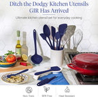GIR: Get It Right 10-Piece Silicone Ultimate Kitchen Utensil Set – Spatulas, Ladle, Flip, Spoons, Whisk, Peeler & Spoonula – Nonstick, Non-Toxic, Heat-Resistant – Navy
