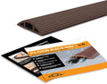 4-Foot Cord Cover - Floor Cable Management Kit for Indoor or Outdoor Use - 3-Channel Cable Raceway for Sidewalks or Walkways by Simple Cord (Brown)