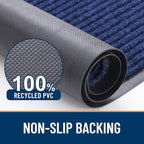 OLANLY Front Door Mat Indoor Outdoor Entrance, Waterproof Heavy Duty Doormat, Fade Resistant, Low Profile, Easy Clean Patio Porch Welcome Floor Mats for Entry, 40x32, Blue