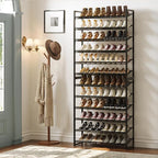 Nunsino Shoe Rack,12 Tier Metal Shoe Organizer,Max Holds 60 Pairs,Heavy Duty Shoes Shelf for Garage, Entryway, Closet,Black