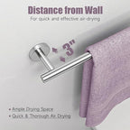 Brushed Nickel Towel Bar 24 Inch, 304 Stainless Steel Bathroom Towel Holder, Towel Racks for Bathroom Wall Mounted, Modern Bathroom Accessories for Home Bathrooms, Kitchens,Hotels & Toilets（Silver）