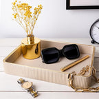 Nightstand Tray Perfume Tray Valet Tray Night Stand Bedside Organizer| Perfume Organizer Catchall| Perfume Trays for Dresser Vanity Tray for Dresser Countertop| Perfume Holder (Beige)