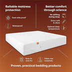 HOSPITOLOGY PRODUCTS FullXL Mattress Protector Hypoallergenic Natural Cotton - Waterproof - Fitted Cover - Machine Washable - 54" W x 80" L