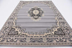 Unique Loom Reza Collection Traditional Persian Style Area Rug, 7 x 10 ft, Gray/Ivory