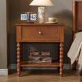 AMERLIFE 24" Wooden Nightstand, Vintage Bedside Table