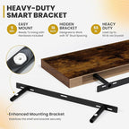 Acovy 30 Inch Floating Shelves, 9.3" Deep Floating Shelf Wall Mounted, Rustic
