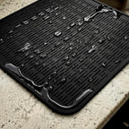 MicoYang Silicone Dish Drying Mat for Multiple Usage,Easy clean,Eco-friendly,Heat-resistant Silicone Mat for Kitchen Counter or Sink,Refrigerator or Drawer Liner Black XL 18 inches x 16 inches