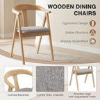 HNY Wooden Folding Chair with Cushion Set of 4, Chenille Foldable Dining Chairs Lightweight Folding Event Chair, Portable Space-Saving Accent Chair for Kitchen Dining Living Room Small Spaces, Grey