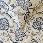 The HomeCentric King/Queen/Twin Blue Designer Queen 74"x18" Bed Runner with 2 Pillow Cover, Floral, Embroidered, Jute Lace & Lace Bed Scarf on Cotton Fabric - Morning Glories