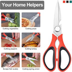 3-Pack Kitchen Scissor All Purpose Kitchen Shears Heavy Duty Scissors Stainless Steel Dishwasher Safe Cooking Scissors, Kitchens Utensils removable for Cutting Meat, Chicken,Fish, Vegetable