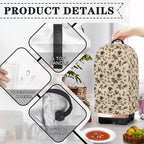 Coffee Beans Leaves Blender Dust Cover with Drawstring Stand Mixer Coffee Maker Cover Anti Fingerprint Polyester Appliance for Home Kitchen Decor