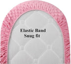 Dot Bassinet Sheet Set 2 Pack Stretch Fitted Bedside Sleeper Bassinet Sheets Sheets,Ultra Soft, for Baby Girls and Boys Pink, Love