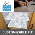 Drymate Premium Luxury Shelf & Drawer Liner, Thick Cushioned Fabric, Non-Adhesive, Absorbent, Waterproof, Slip-Resistant, Liners for Kitchen Cabinets, Cupboards (USA Made)(12”x59”)(2-Pack)(Light Blue)