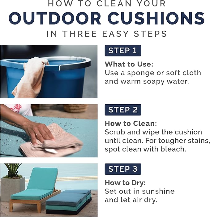 Arden Outdoor Dining Chair Cushion, 20 in x 20 in, Weather-Proof, Rain-Proof, Fade Resistant Patio Cushion for Patio, Dining, or Rocking Chairs 20 x 20, Ruby Red Cabana Stripe