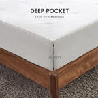 Simple&Opulence Cooling Quilted Mattress Pad – Fitted Sheet Mattress Protector Cover with Elastic Corners, Soft & Breathable, 16 Inch Deep Pocket (Cream Khaki,Full)