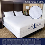 Zippered Waterproof Mattress Encasements - Hypoallergenic Mattress Protector Cover with Soft Cotton Terry Fabric Top - King Size 76' x 80'