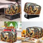 Rooster Toaster and Blender Cover Set Sunflower Dust Protective Cover for Kitchen Small Appliance Washable Bread Maker Covers