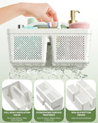 4 Pack Portable Shower Caddy Basket with Handle, Plastic Cleaning Caddy Organizer for Bathroom, College Dorm, Kitchen & Laundry Room, Divided Storage Tote for Toiletries and Cleaning Supplie