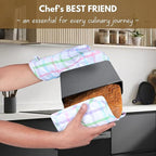 Native Fab 4 Piece Set - 2 Oven Mitts & 2 Potholders, Heat Resistant, 100% Cotton, Quilted Design, Non-Slip Grip, Ideal for Baking, Cooking, BBQ, Kitchen Protection, Multi-Color Checks