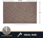 PURRUGS Dirt Trapping Door Mat 20" x 31.5", Non-Slip Machine Washable Entry Rug, Shoe Scraper, Dog Doormat, Super Absorbent Welcome Mat for Front & Back Door, Muddy Wet Shoes & Paws, Grayish Brown