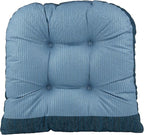 Klear Vu Gripper Overstuffed Universal Non-Slip Dining Chair Cushions for Kitchen Decor or Office Use, U-Shaped Skid-Proof Seat Pad, 17x17 Inches, 2 Count (Pack of 1), Chenille Sapphire Blue