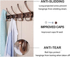 Dseap Coat Rack Wall Mounted - 5 Tri Hooks, Heavy Duty, Stainless Steel, Metal Coat Hook Rail for Coat Hat Towel Purse Robes Mudroom Bathroom Entryway,Chromed