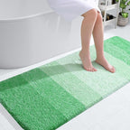 OLANLY Bathroom Runner Rugs 54x24, Extra Soft Absorbent Microfiber Bath Rugs, Rubber Backing, Quick Dry, Machine Washable Bath Mats for Bathroom Floor, Tub and Shower, Home Decor Accessories, Green