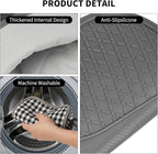 Tifanso Plaid Oven Mitts and Pot Holders 4-Piece Set, Oven Mitts Gloves Heat Resistant with Non-Slip Silicone Surface for Cooking Baking Grilling, Cotton Pot Holders Pads for Kitchen Cooking (Grey)