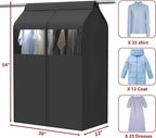 Simple Houseware 30"W x 54"H Garment Cover with Bottom Seal and Clear Window for Clothes Rack/Closet/Hanging Clothes, Dark Gray