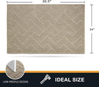 PURRUGS Dirt Trapping Door Mat 24" x 35.5", Non-Slip Machine Washable Entry Rug, Shoe Scraper, Dog Doormat, Super Absorbent Welcome Mat for Front & Back Door, Muddy Wet Shoes & Paws, Taupe