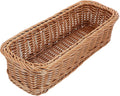 Angoily Rattan Woven Basket Tableware Storage Box for Chopsticks Forks Knives Lightweight Kitchen Utensil Organizer 11.81X4.33X2.75 Inches Compact Holder