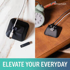 Smartish® Magnetic Cord Holder - Cable Wrangler Organizer with Magnet Clips for Charger Management on Desktop, Nightstand for USB-C + Lightning - Black Tie Affair