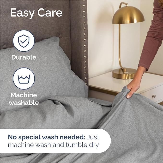 Split King Size 5 Piece Sheet Set - Comfy Breathable & Cooling Bed Sheets Set - Hotel Luxury Bedding for Women, Men, Kids, Teens, Boys & Girls - Deep Pockets & Wrinkle Free - Grey (Heathered Sheets)