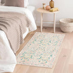 MUJOO 2x3 Washable Rug,Pink Floral Small Area Rugs for Bathroom Entryway Entry Bedroom Bedside,Boho Front Door Mat Indoor Entrance Throw Carpet Botanical Vintage Non Slip Ultra-Thin