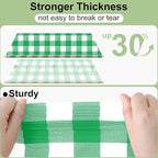 Smiry 3 Pack Green Gingham Disposable Tablecloths - 54" x 108" Heavy Duty Plastic Table Cloth, Waterproof Buffalo Plaid Table Covers for St. Patrick's Day, Banquets, Parties