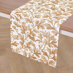 Solino Home 100% Pure Linen Fall Table Runner 90 Inches Long - Floral Print Table Runner 14 x 90 Inch for Autumn - Handcrafted and Machine Washable - Fallen Leaves Print