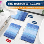 OLANLY Bathroom Rugs Mat 24x16, Extra Soft Absorbent Microfiber Bath Rugs, Rubber Backing, Quick Dry, Washable Bath Mats for Bathroom Floor, Tub and Shower, Home Decor Accessories, Light Royal Blue