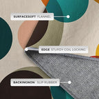 Mid Century Modern Rugs for Home Decor, 6x8 ft, Boho Geometric Circle Area Rugs for Living Room, Soft Non Slip Washable Abstract Geometry Carpet Bedroom Decorations Dt-Ghf-19