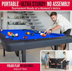 GoSports 6, 7, or 8 ft Billiards Tables - No Assembly, Choose Your Color - Portable Pool Table Includes Full Set of Balls, 2 Cue Sticks, Chalk and Felt Brush