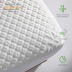 California King Size Waterproof Mattress Protector Fitted Mattress Pad Cover with Deep Pocket Up to 18''
