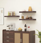 Vervida® Shelves for Wall Storage for Bathroom, Bedroom, Living Room, Kitchen, Hanging Shelf for Books/Storage/Room Decor with 32 Lbs Capacity Floating Wall Shelves (Brown, Set of 3, 24" W x 5.8" D)