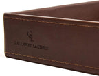 GALLAWAY Leather Valet Tray for Men - Nightstand Organizer EDC Tray for Wallet and Keys - Bedside Dresser Catch All Dump Key Bowl for Entryway Table, Dark Brown